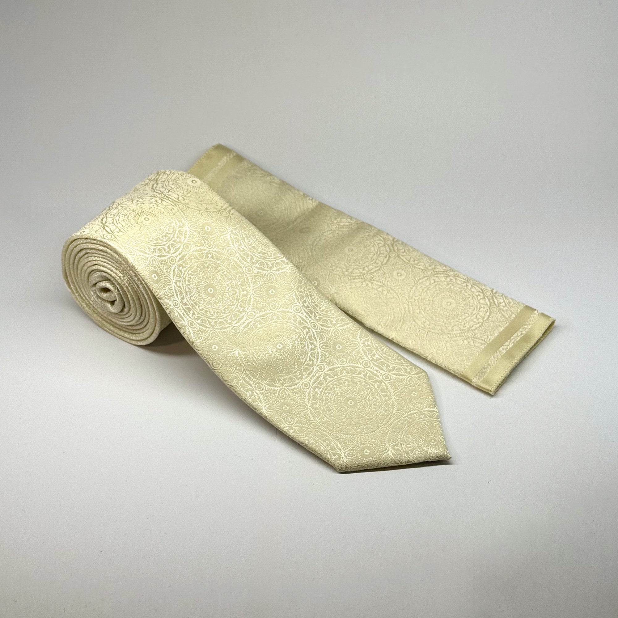 MC Mandala - Tie & Pocket Square Set in Stone