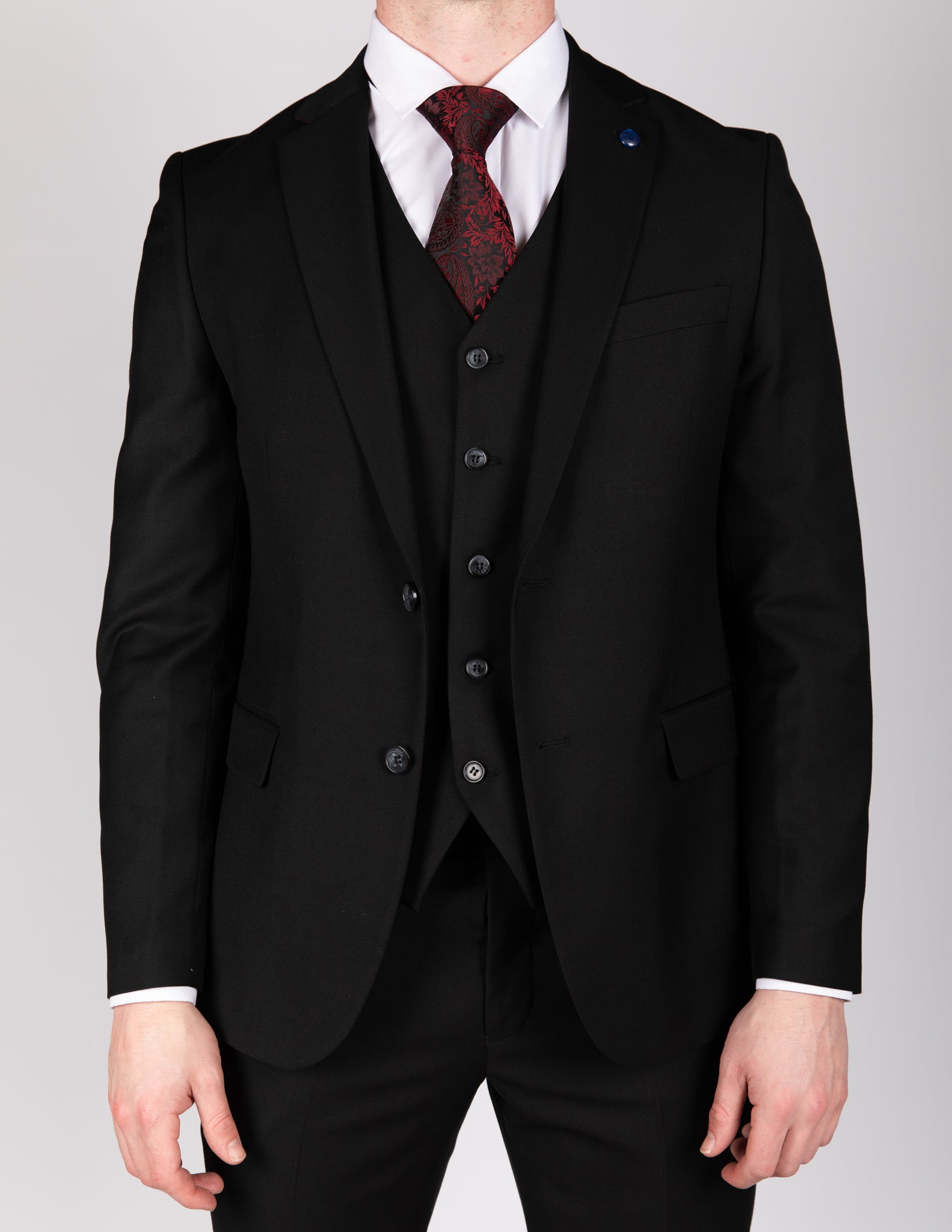 Milano Classic Black Three Piece Suit