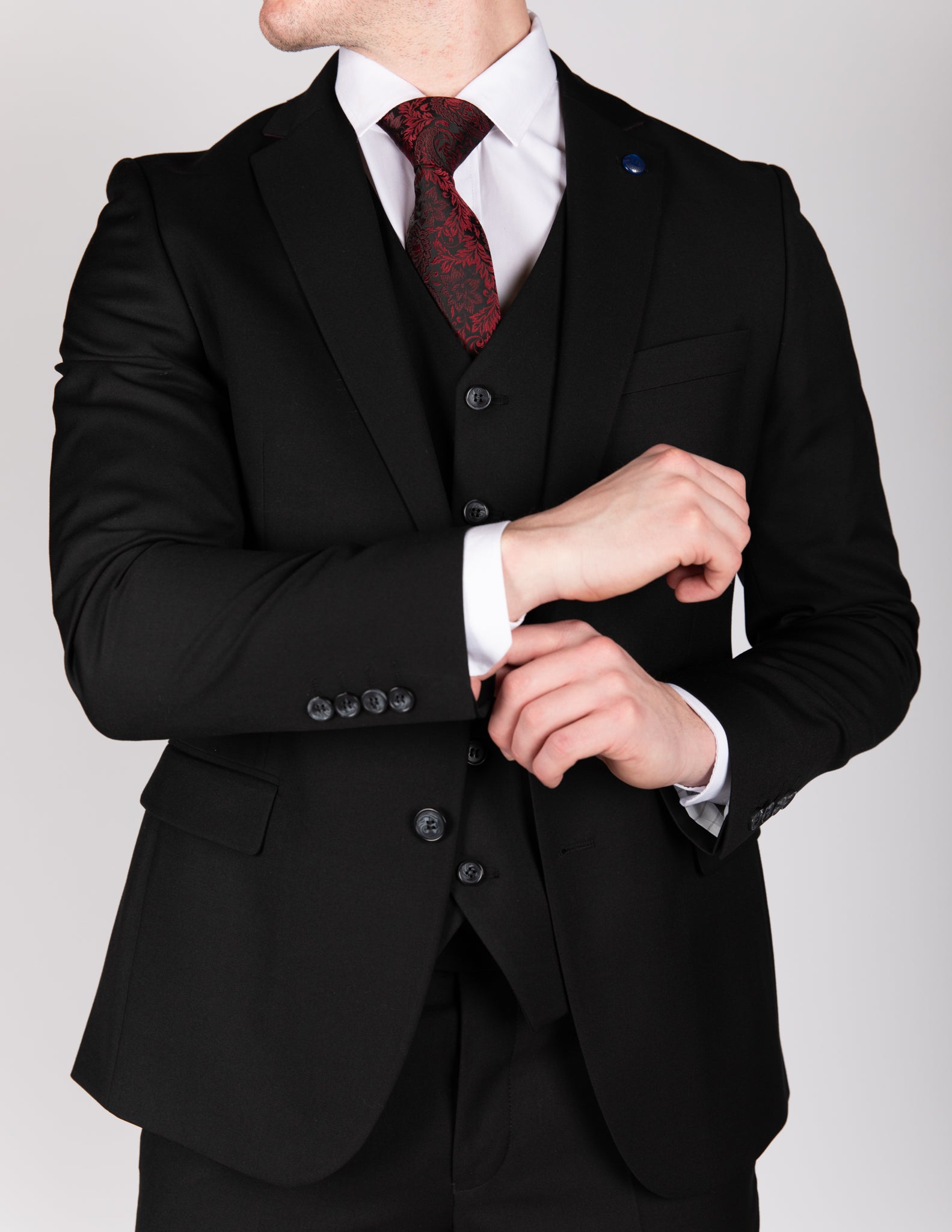 Milano Classic Black Three Piece Suit