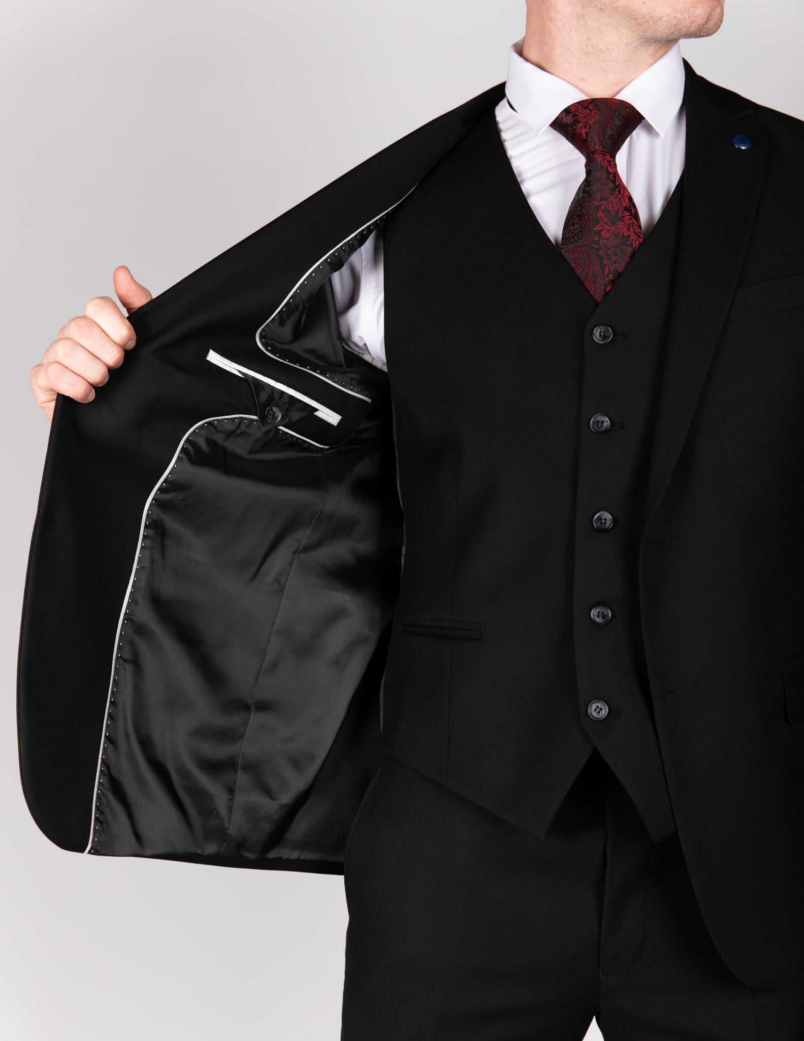 Milano Classic Black Three Piece Suit