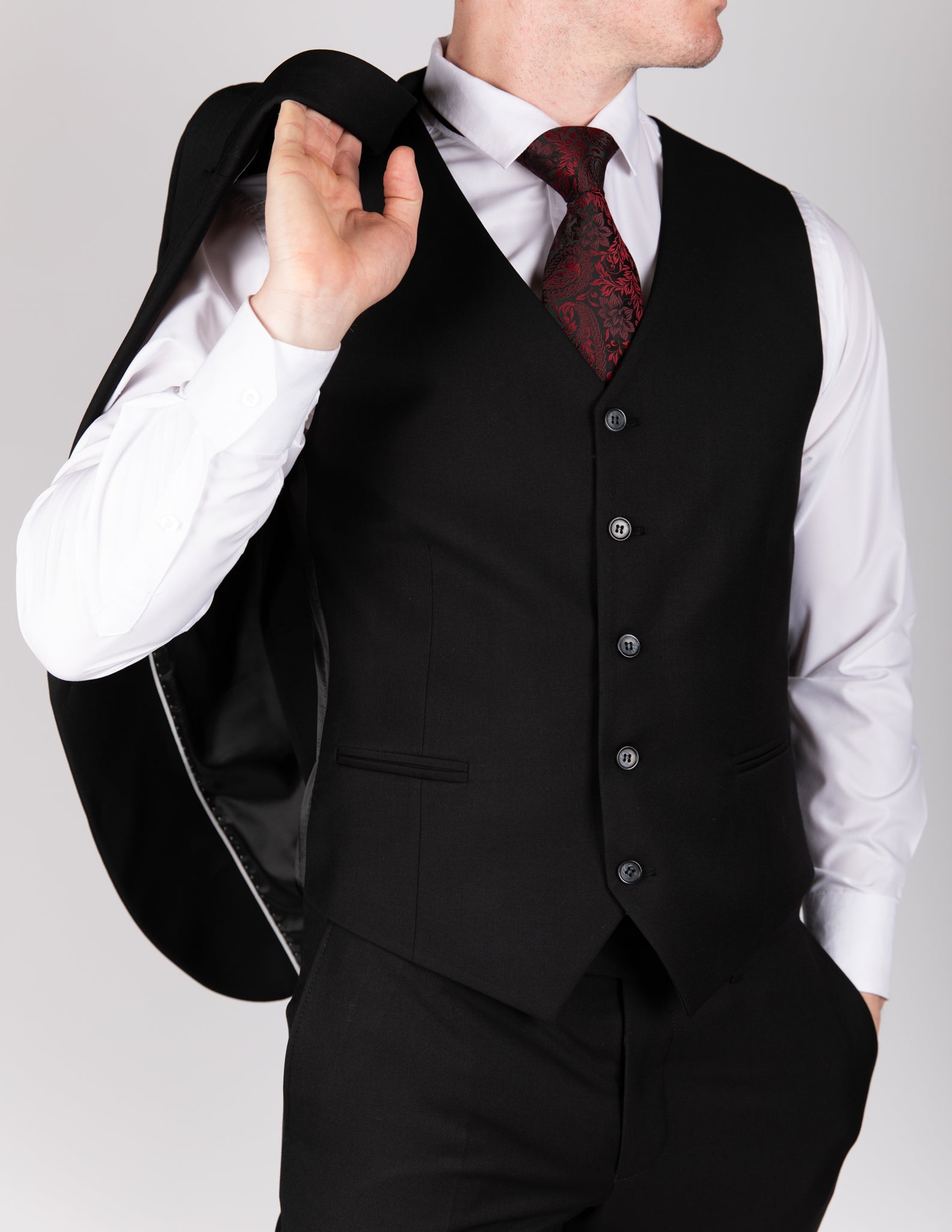 Milano Classic Black Three Piece Suit