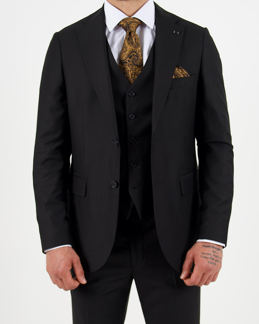 Milano Luxe Black Three Piece Suit