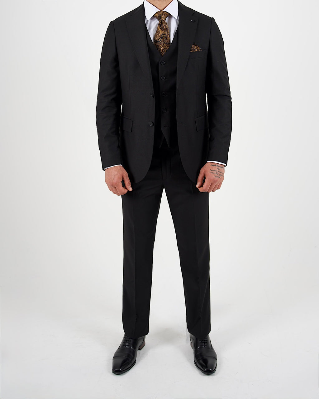 Milano Luxe Black Three Piece Suit