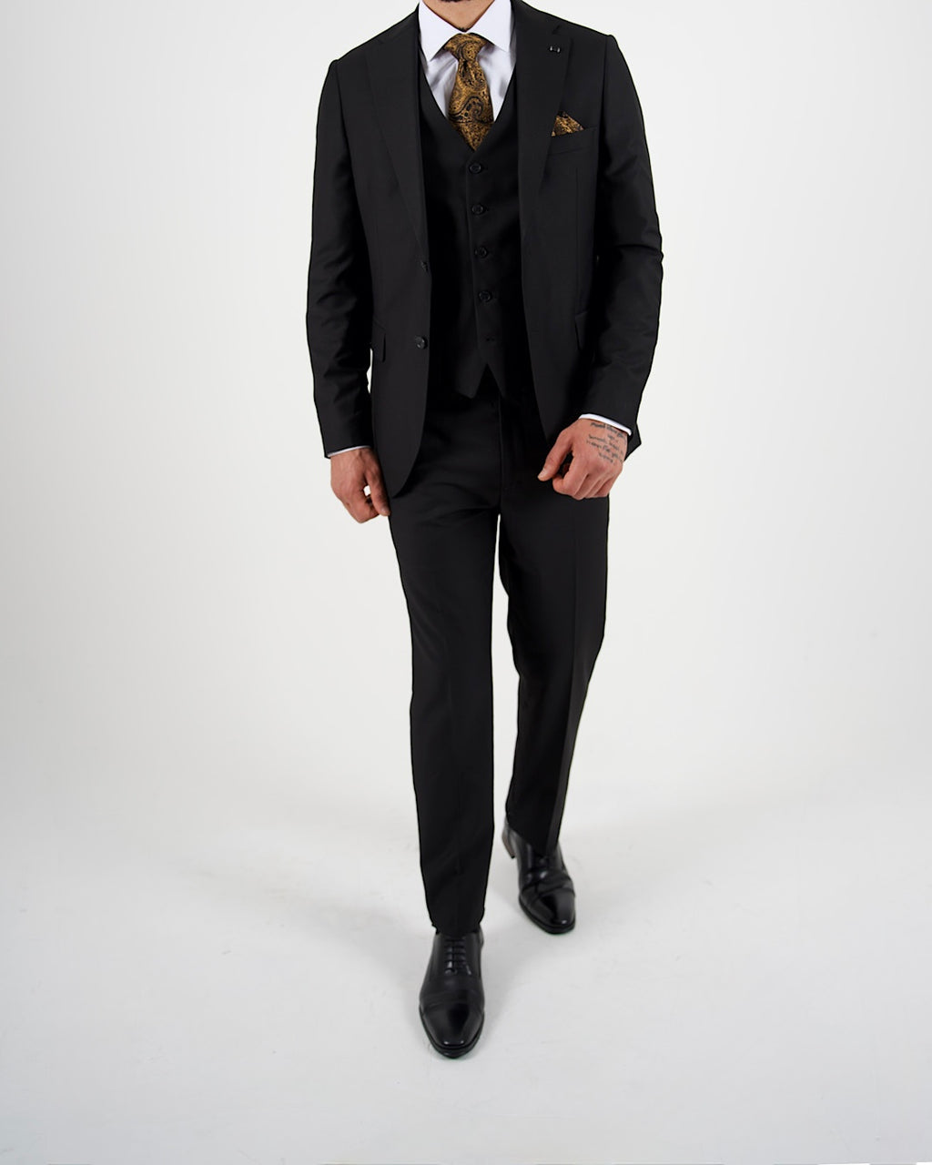 Milano Luxe Black Three Piece Suit
