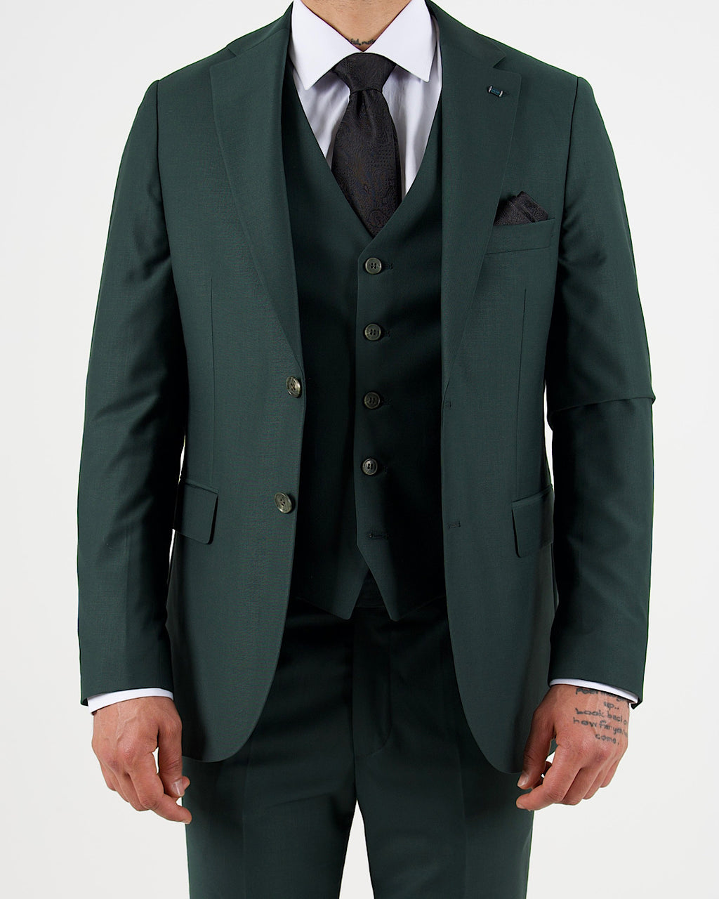 Milano Luxe Olive Three Piece Suit