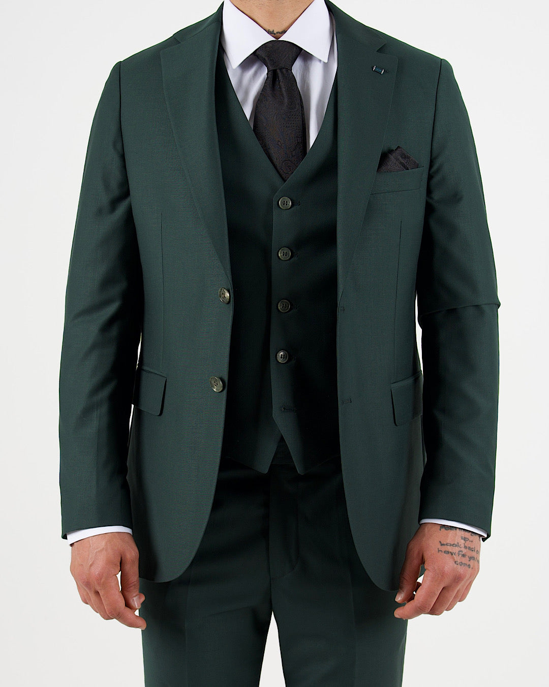 Milano Luxe Olive Three Piece Suit