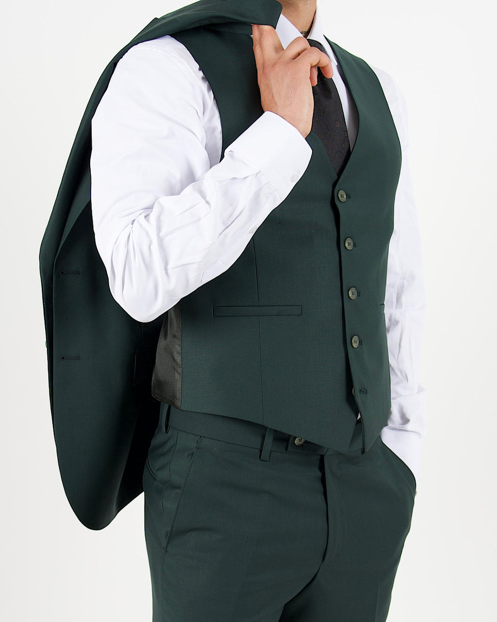 Milano Luxe Olive Three Piece Suit