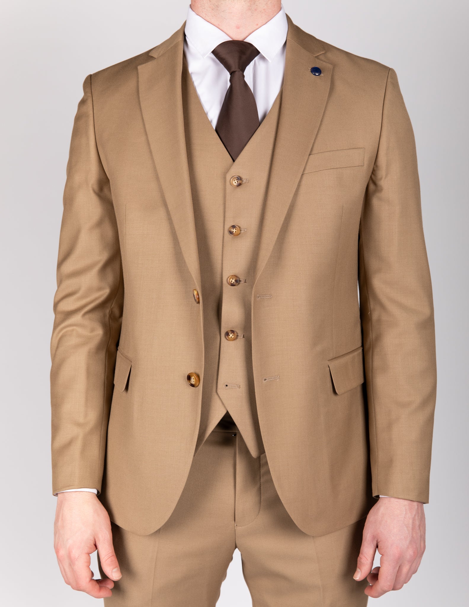 Milano Classic Beige Three Piece Suit