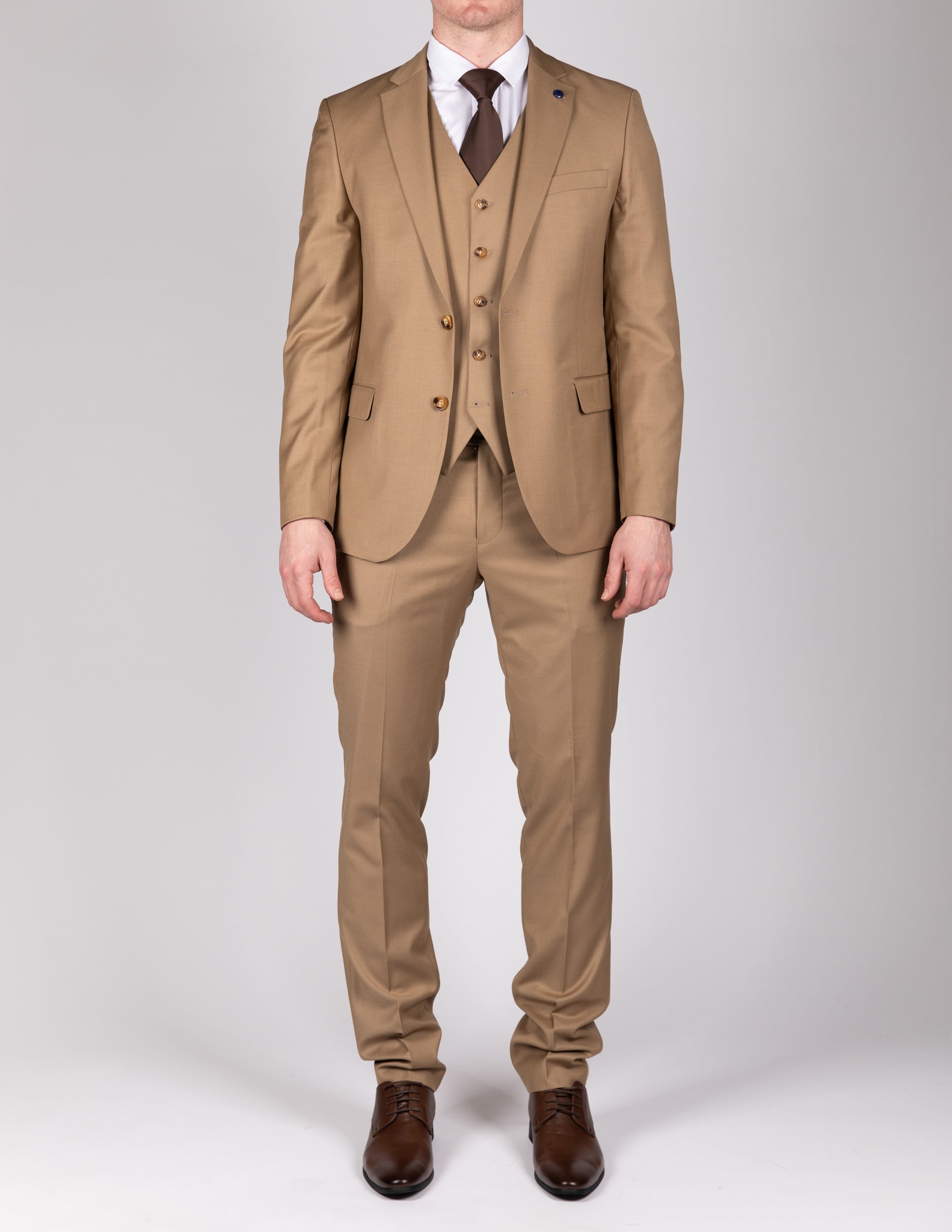 Milano Classic Beige Three Piece Suit