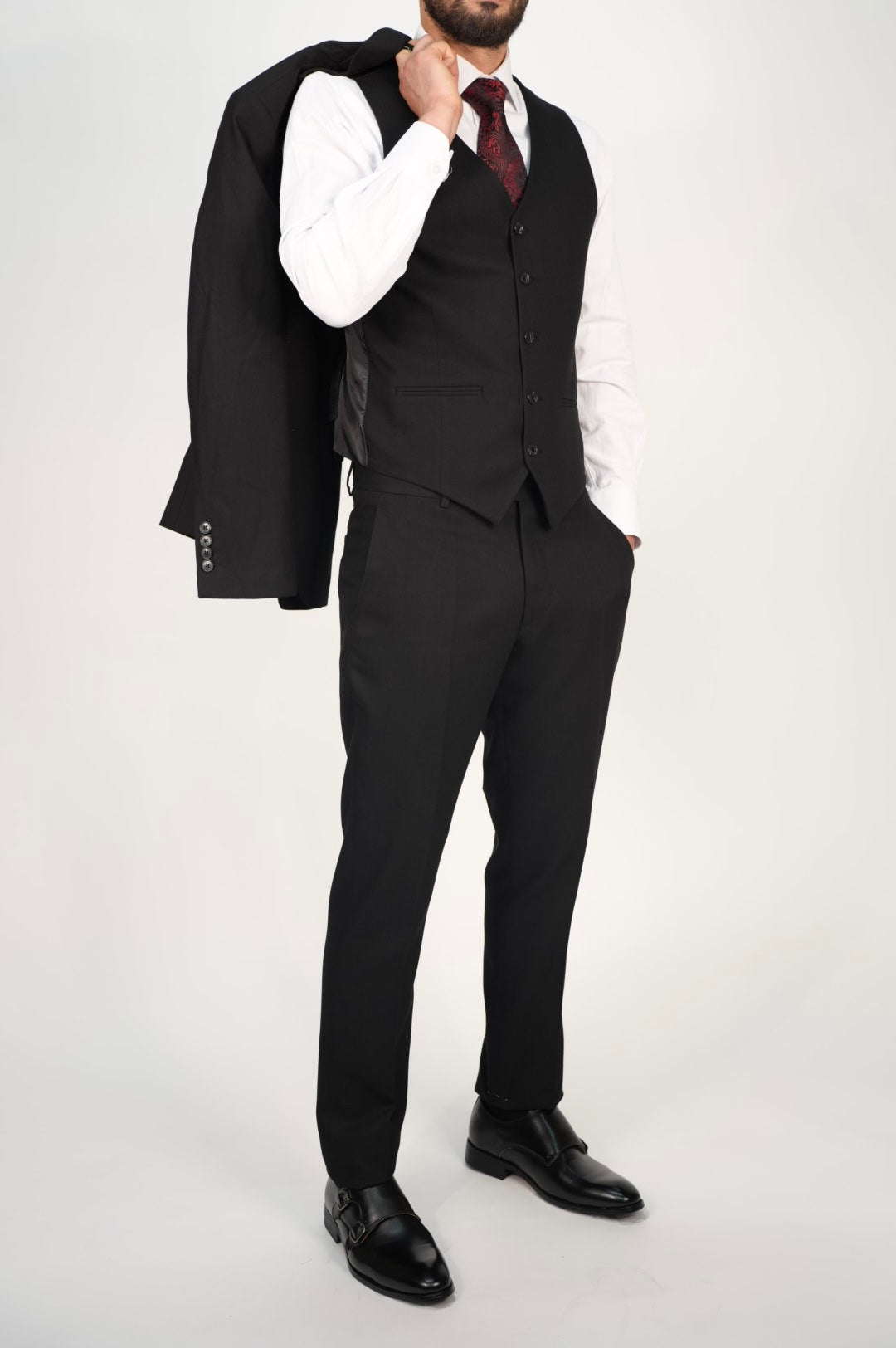 Milano Premium Black Three Piece Suit