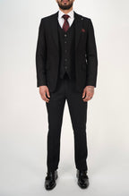 Milano Premium Black Three Piece Suit