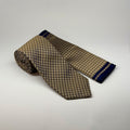 MC Motif - Tie & Pocket Square Set in White & Gold