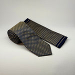 MC Mini Floral - Tie & Pocket Square Set in Navy & Gold