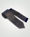 MC Check - Tie & Pocket Square Set in Navy & Gold