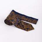 MC Floral - Tie & Pocket Square Set in Navy & Yellow