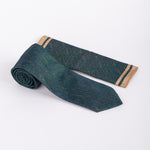 MC Houndstooth - Tie & Pocket Square Set in Olive/Gold