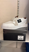 PAS-121 White/Beige Embossed Pattern Trainers