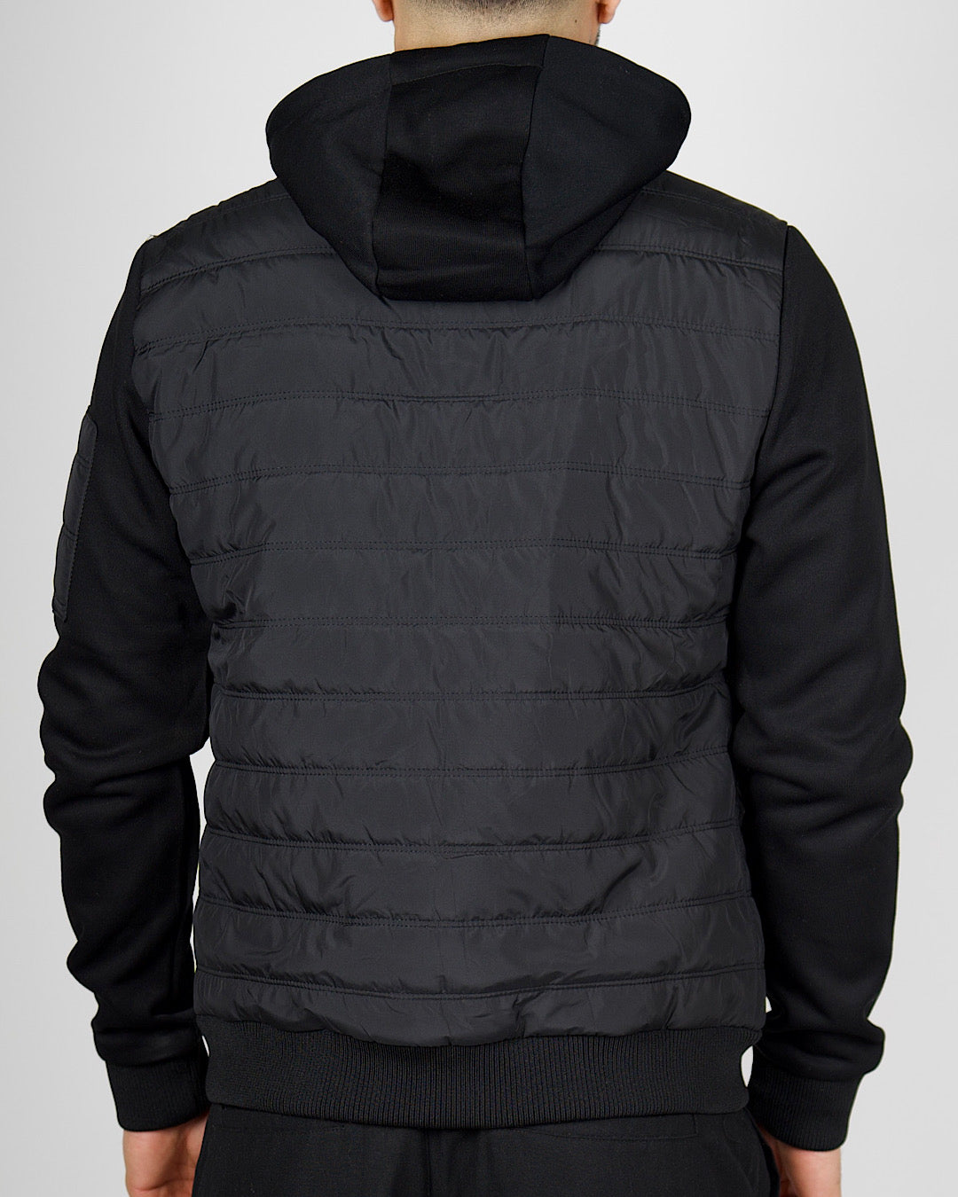 Black Lightweight Padded Hooded Jacket