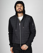 Black Lightweight Padded Hooded Jacket