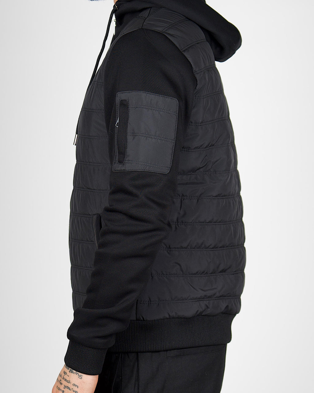 Black Lightweight Padded Hooded Jacket