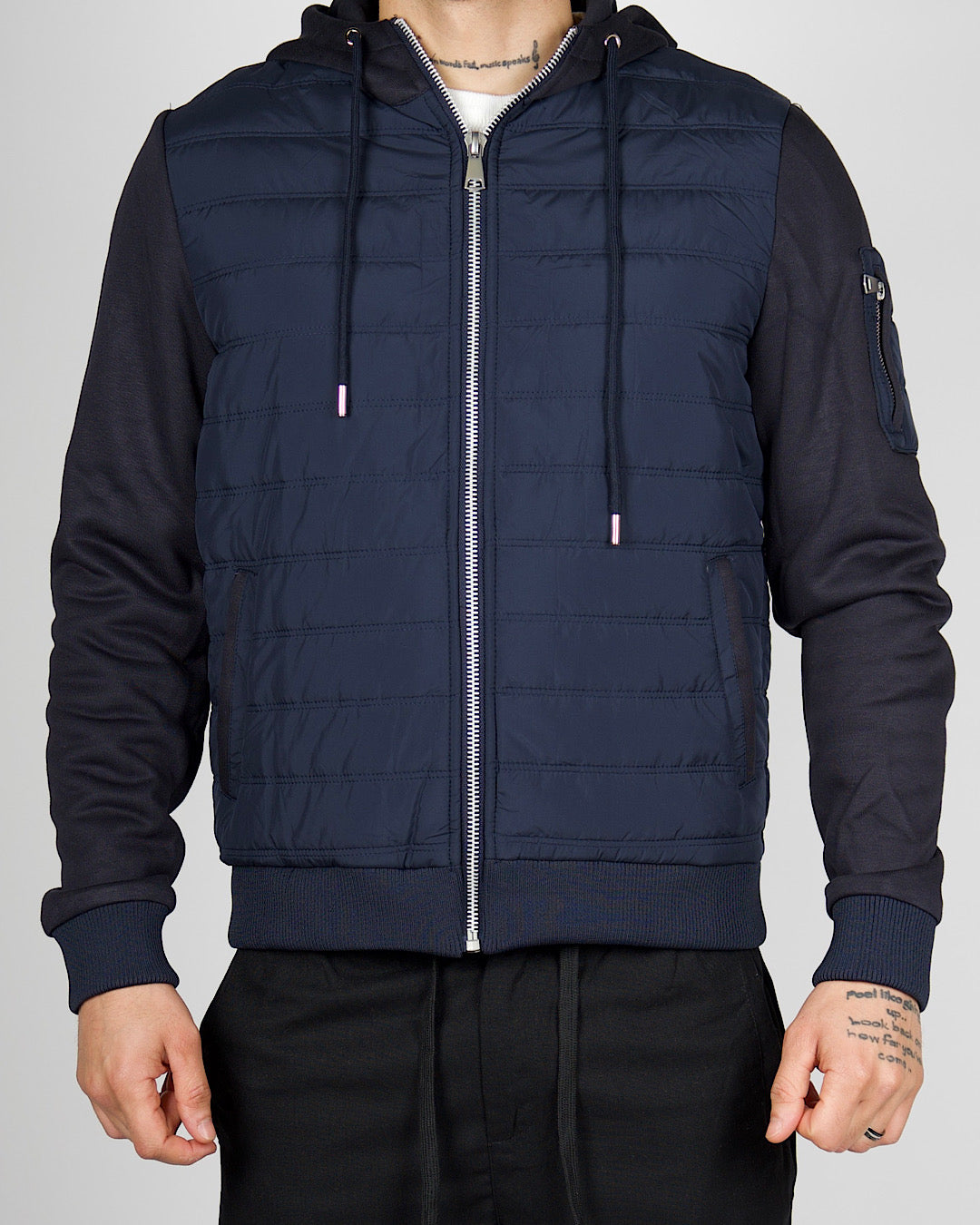 Navy Lightweight Padded Hooded Jacket
