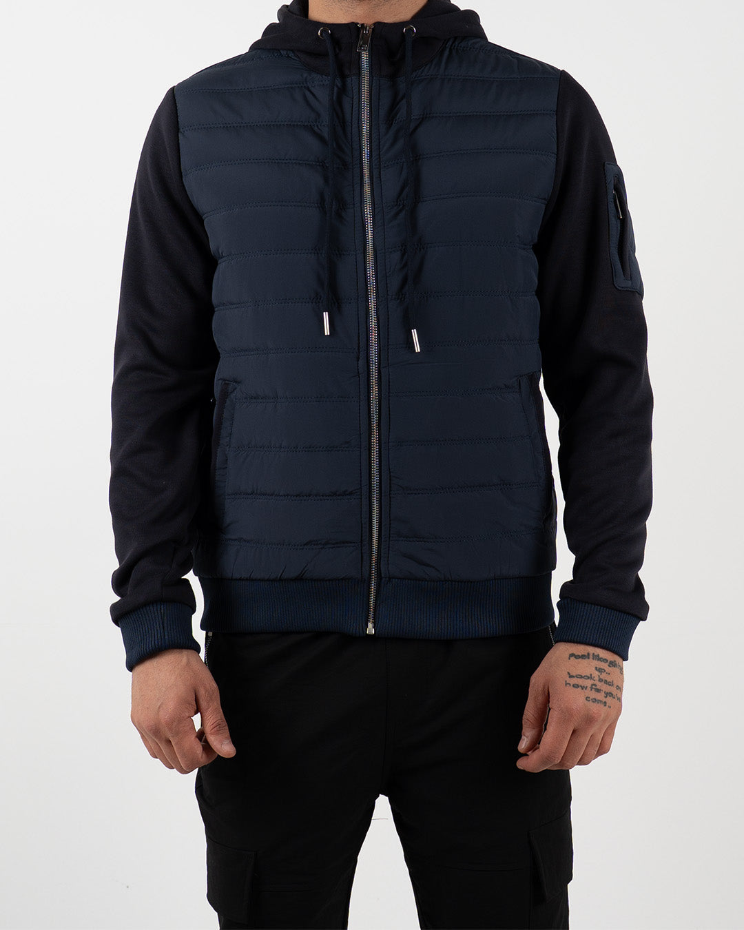Navy Lightweight Padded Hooded Jacket