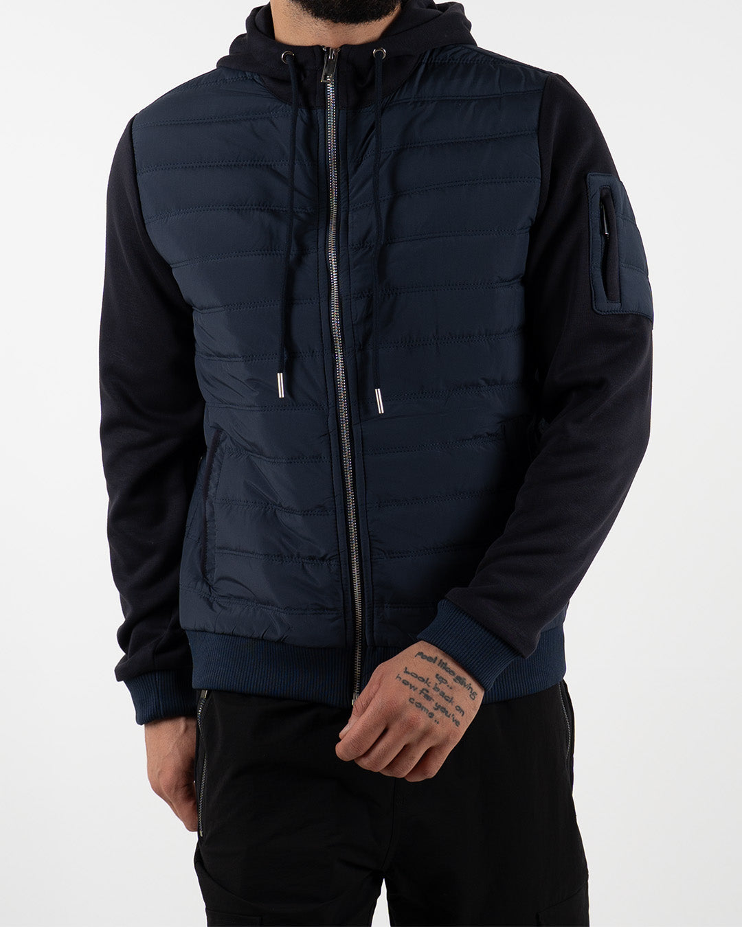 Navy Lightweight Padded Hooded Jacket