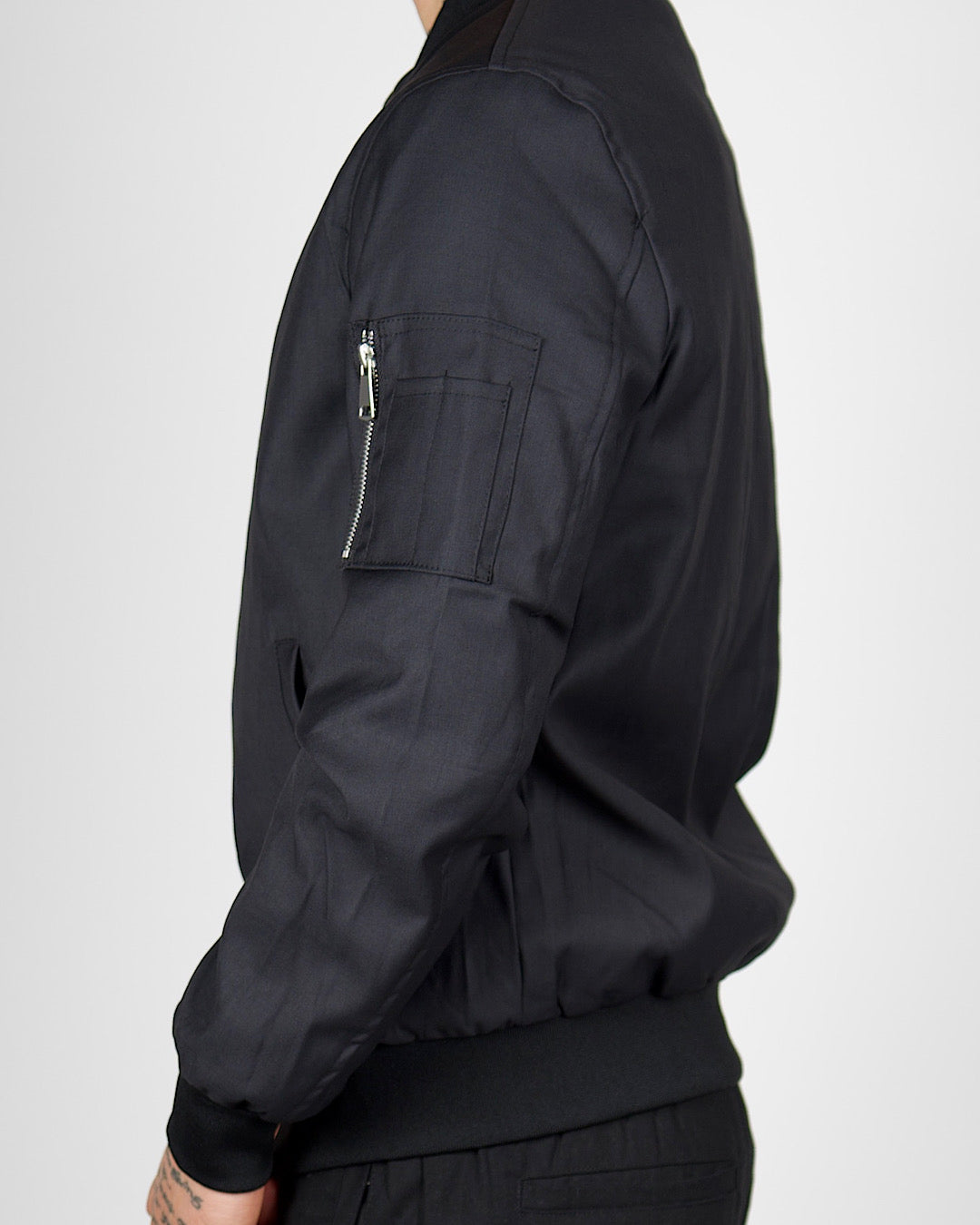 Black Lightweight Bomber Jacket