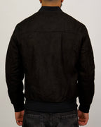 Suede Bomber Jacket with Utility Pockets