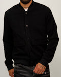 Textured Bomber Jacket with Snap Buttons
