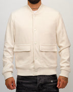 Textured Bomber Jacket with Snap Buttons