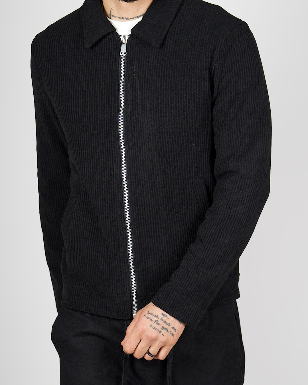 Ribbed Texture Zip Jacket