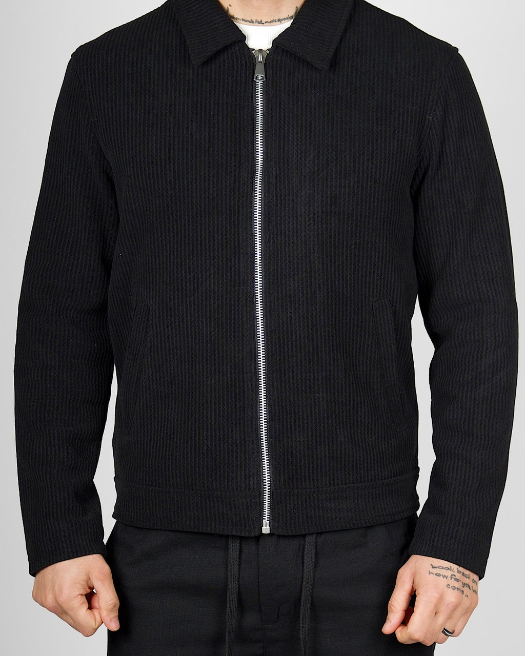 Ribbed Texture Zip Jacket