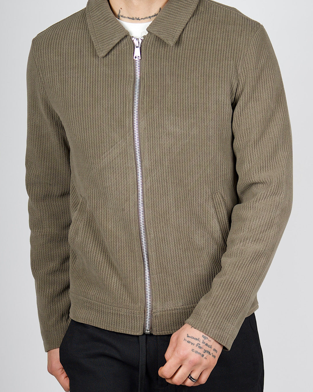 Ribbed Texture Zip Jacket