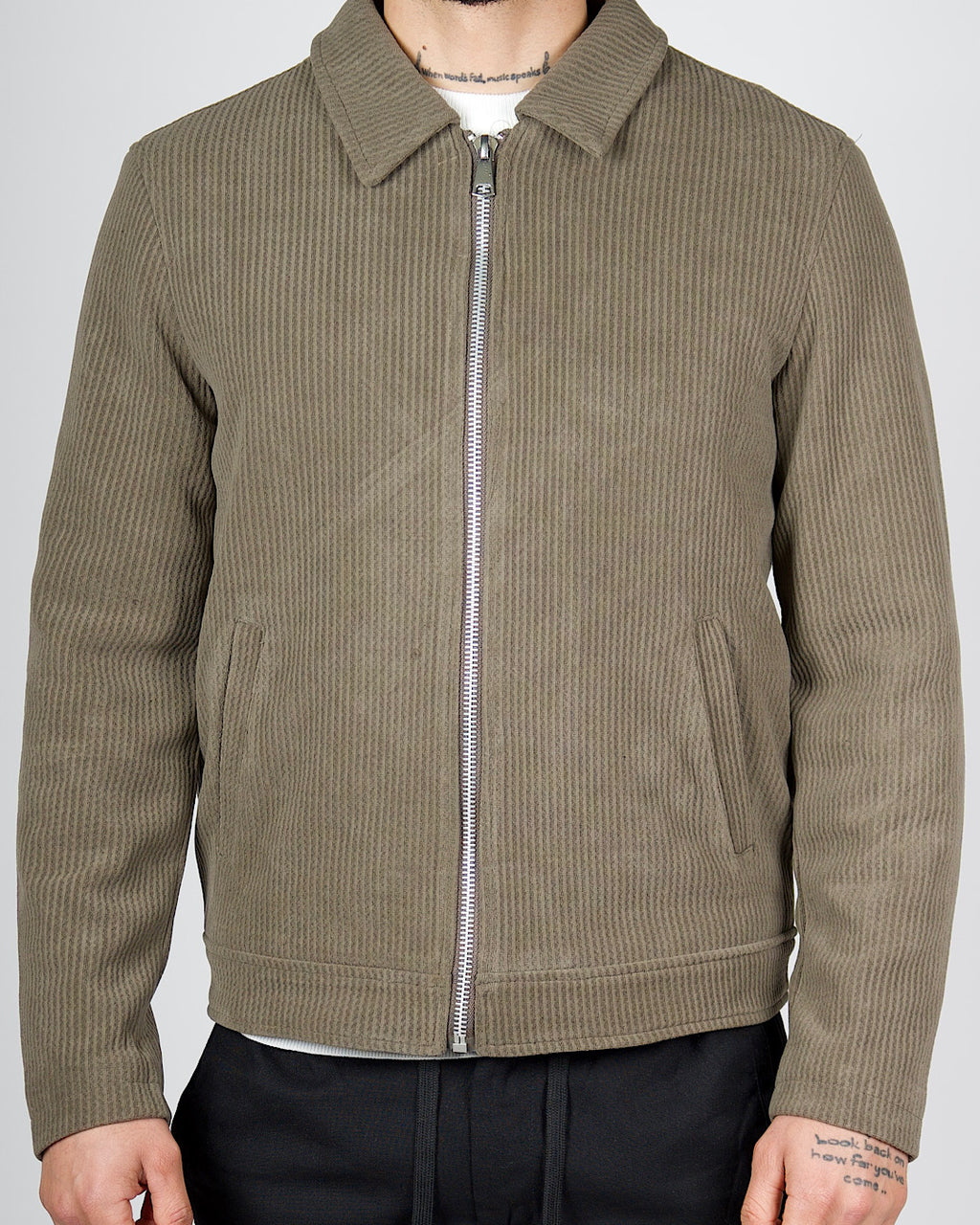 Ribbed Texture Zip Jacket