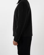 Black Wool Zip-Up Jacket