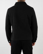 Black Wool Zip-Up Jacket