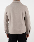 Beige Wool Zip-Up Jacket