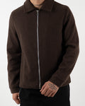 Brown Wool Zip-Up Jacket