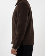 Brown Wool Zip-Up Jacket