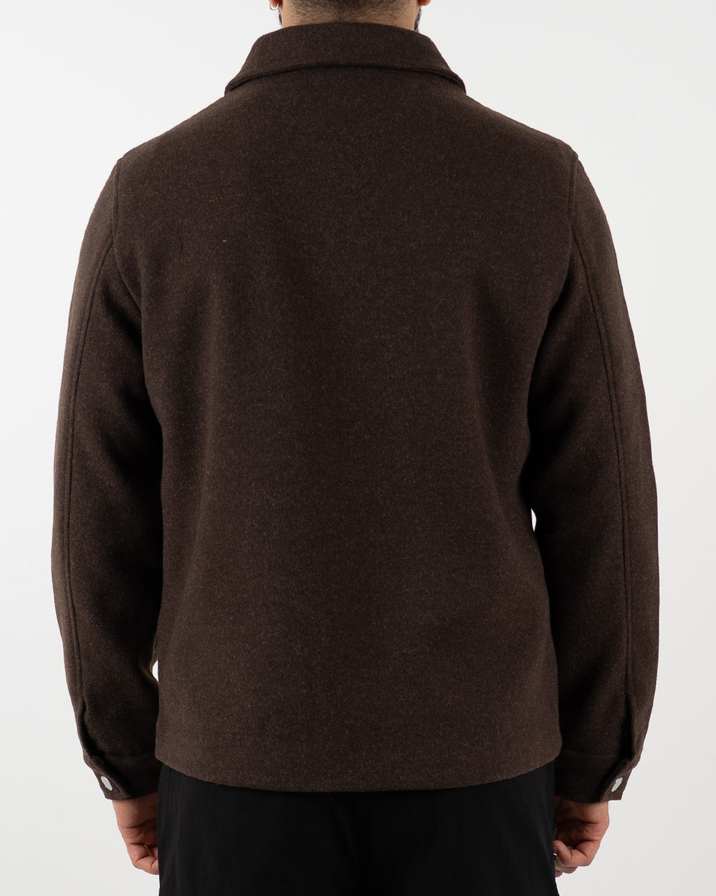 Brown Wool Zip-Up Jacket