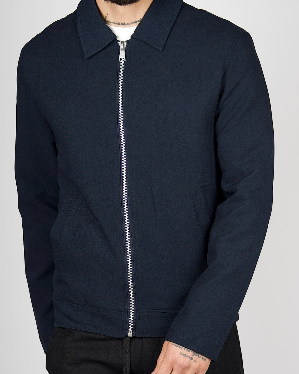 Navy Zip Smart Casual Jacket