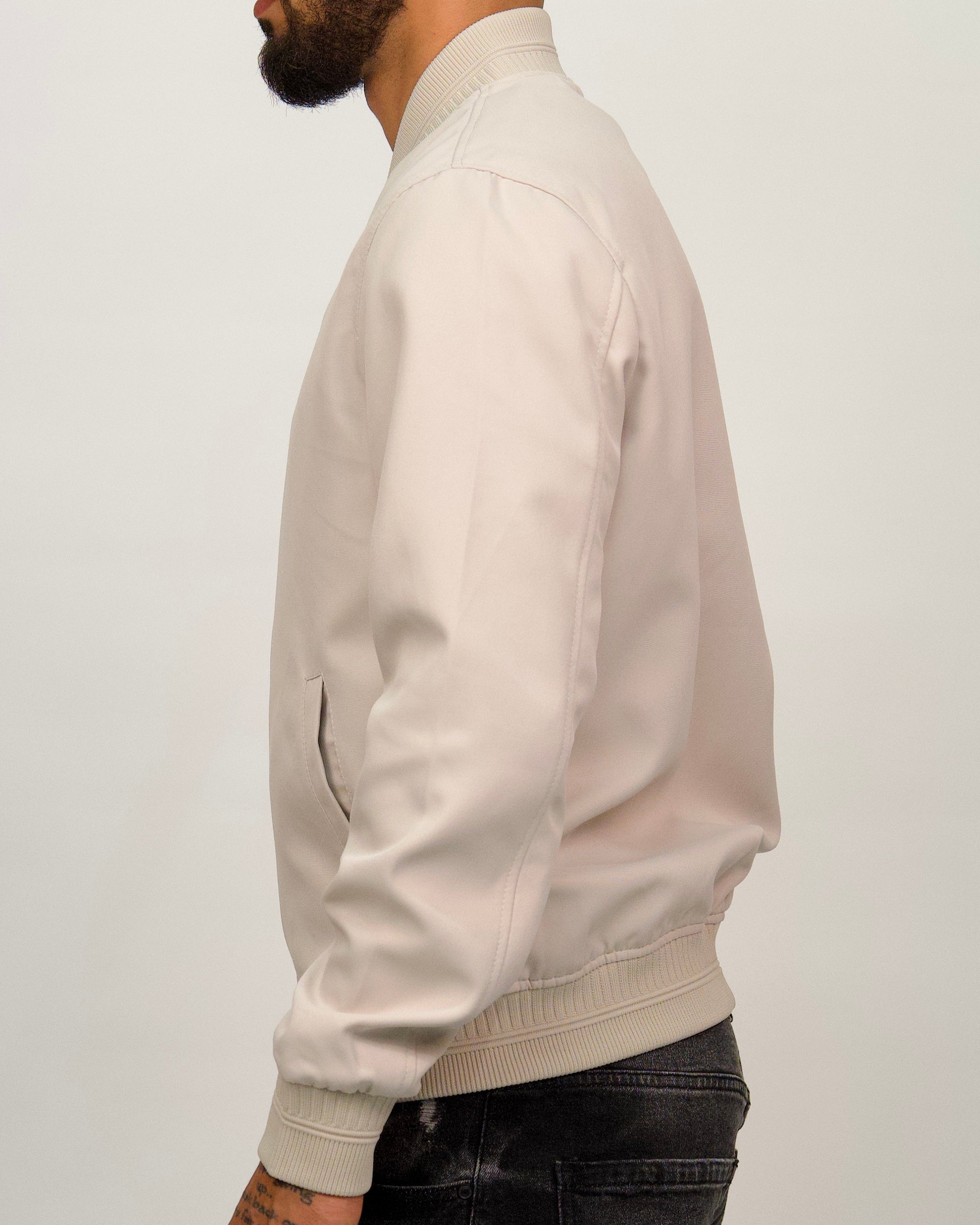 Minimalist Bomber Jacket with Snap Buttons