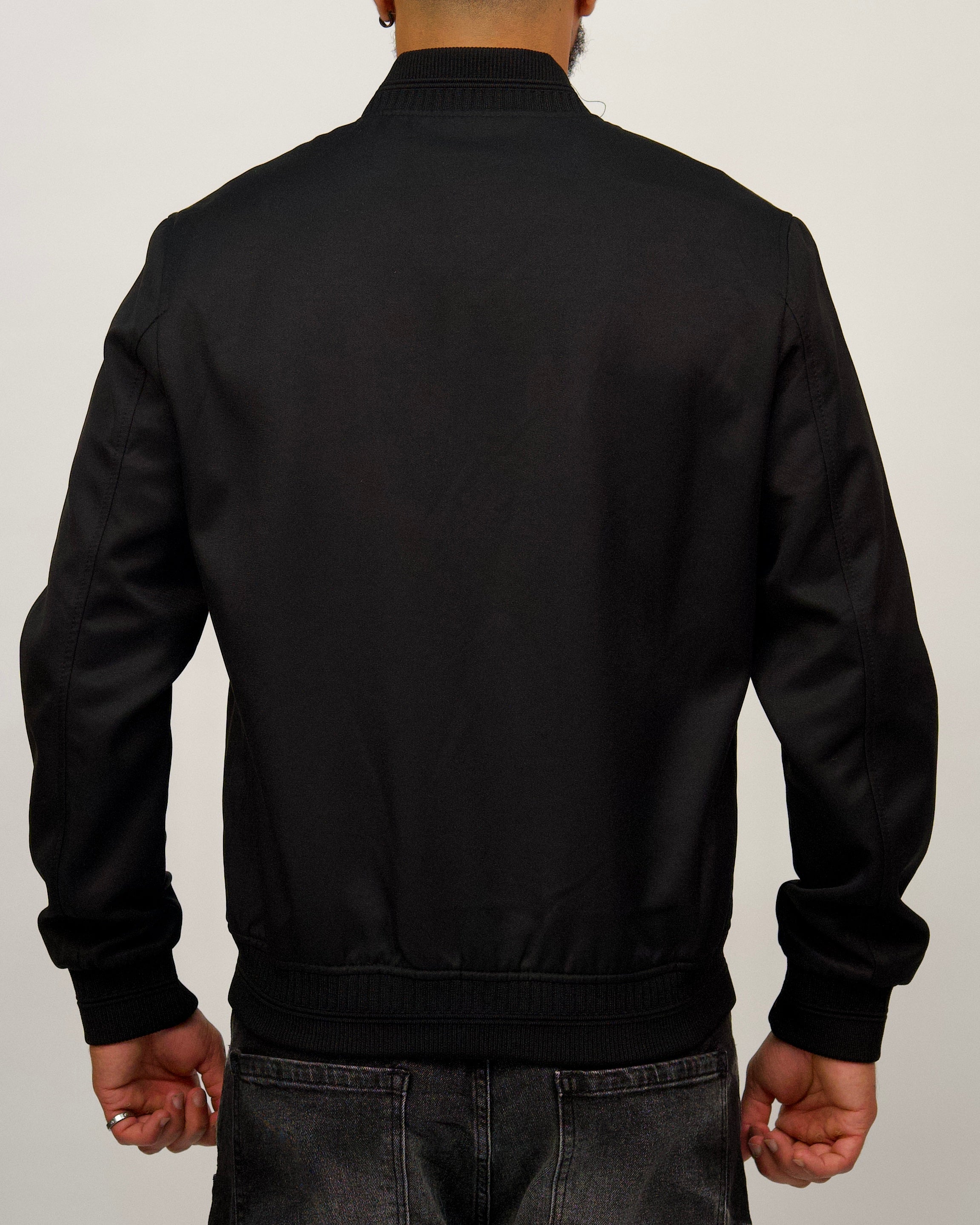 Minimalist Bomber Jacket with Snap Buttons