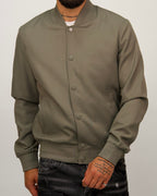 Minimalist Bomber Jacket with Snap Buttons