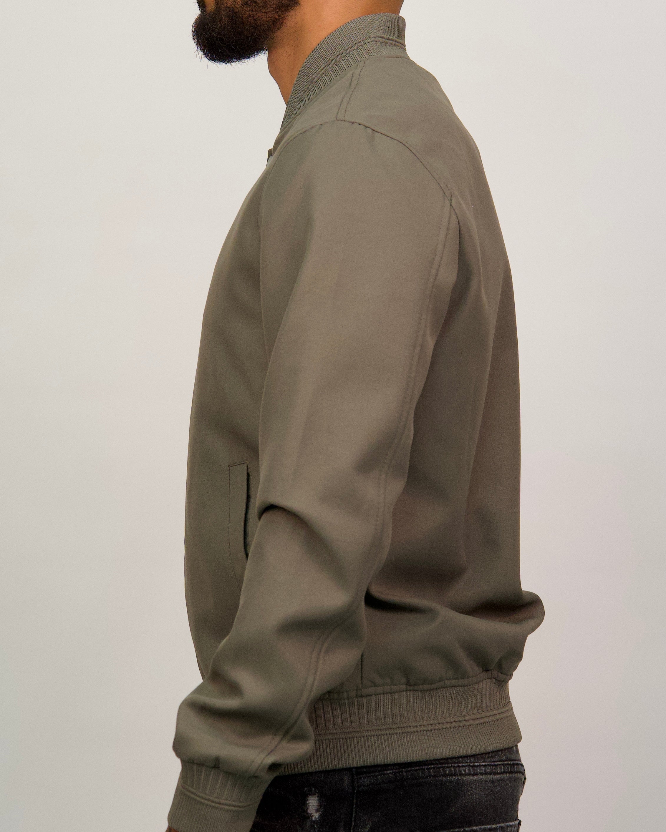 Minimalist Bomber Jacket with Snap Buttons