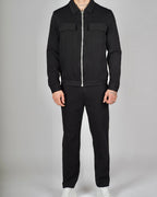 Black Zip Utility Jacket & Trouser Set