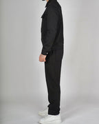 Black Zip Utility Jacket & Trouser Set