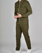 Green Zip Utility Jacket & Trouser Set