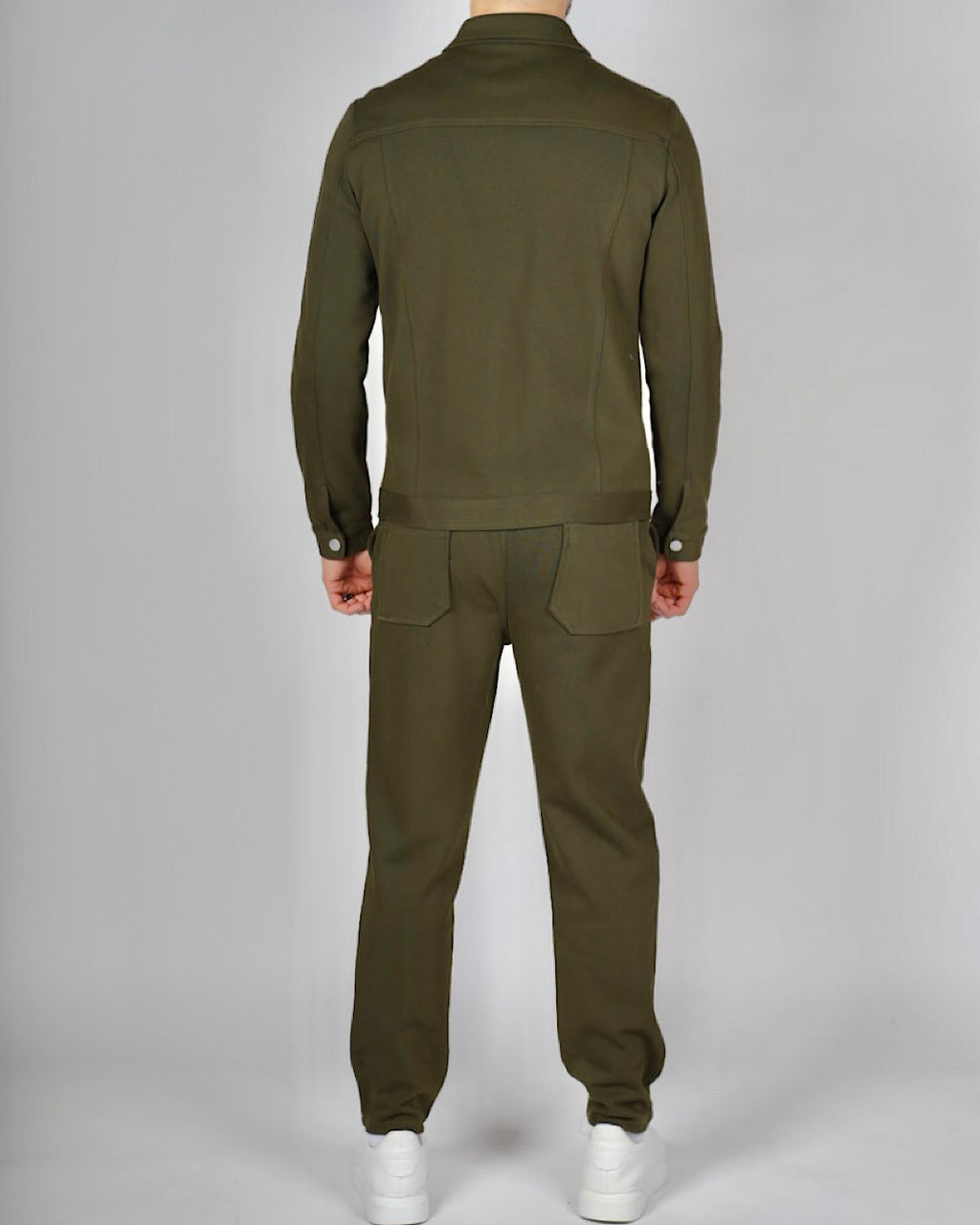 Green Zip Utility Jacket & Trouser Set